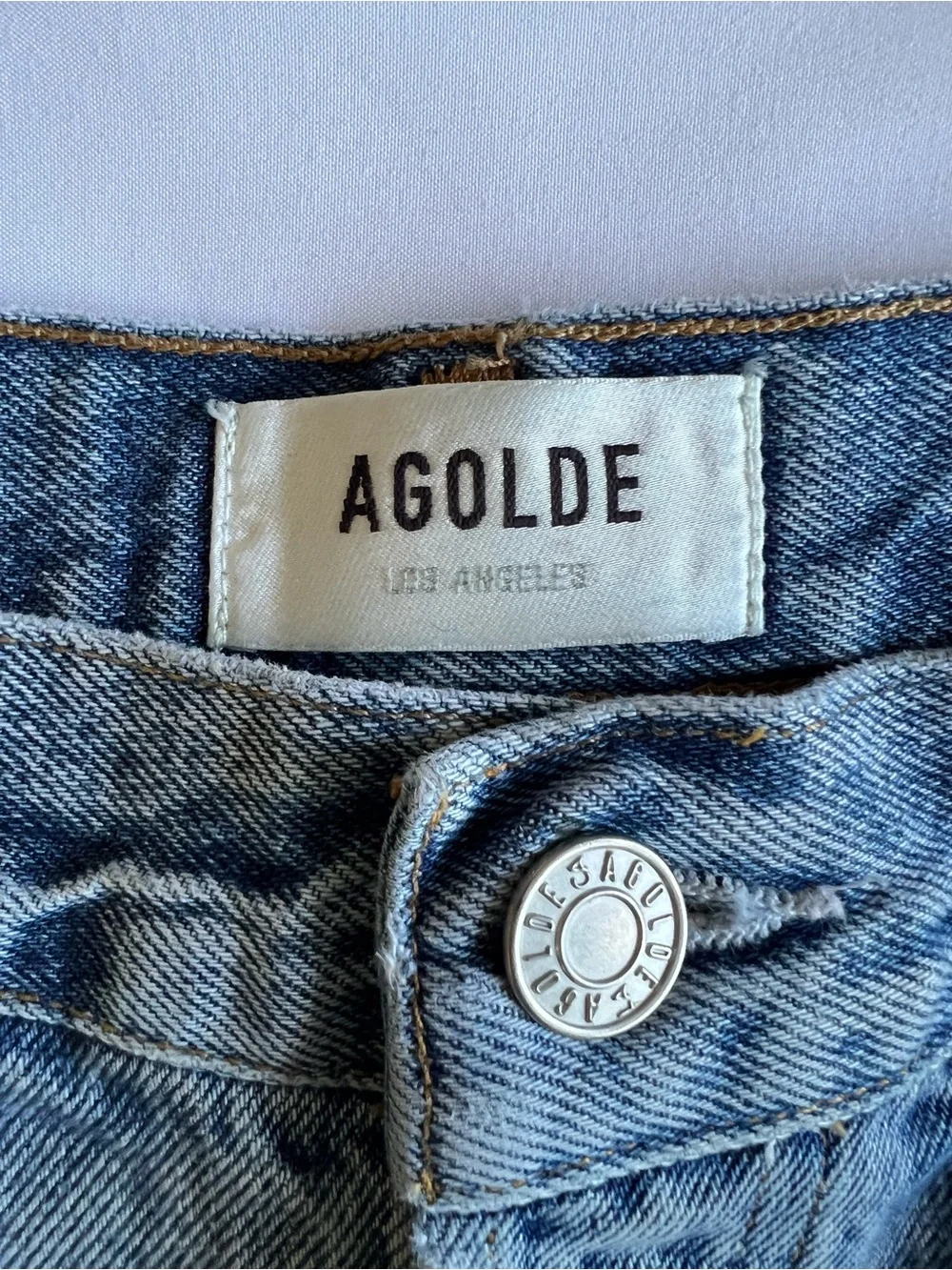 AGOLDE Parker Long Cutoff Denim Shorts Wheel Size 32